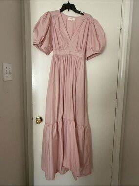 XiRENA Blush Pink Puff-Sleeve Maxi Dress